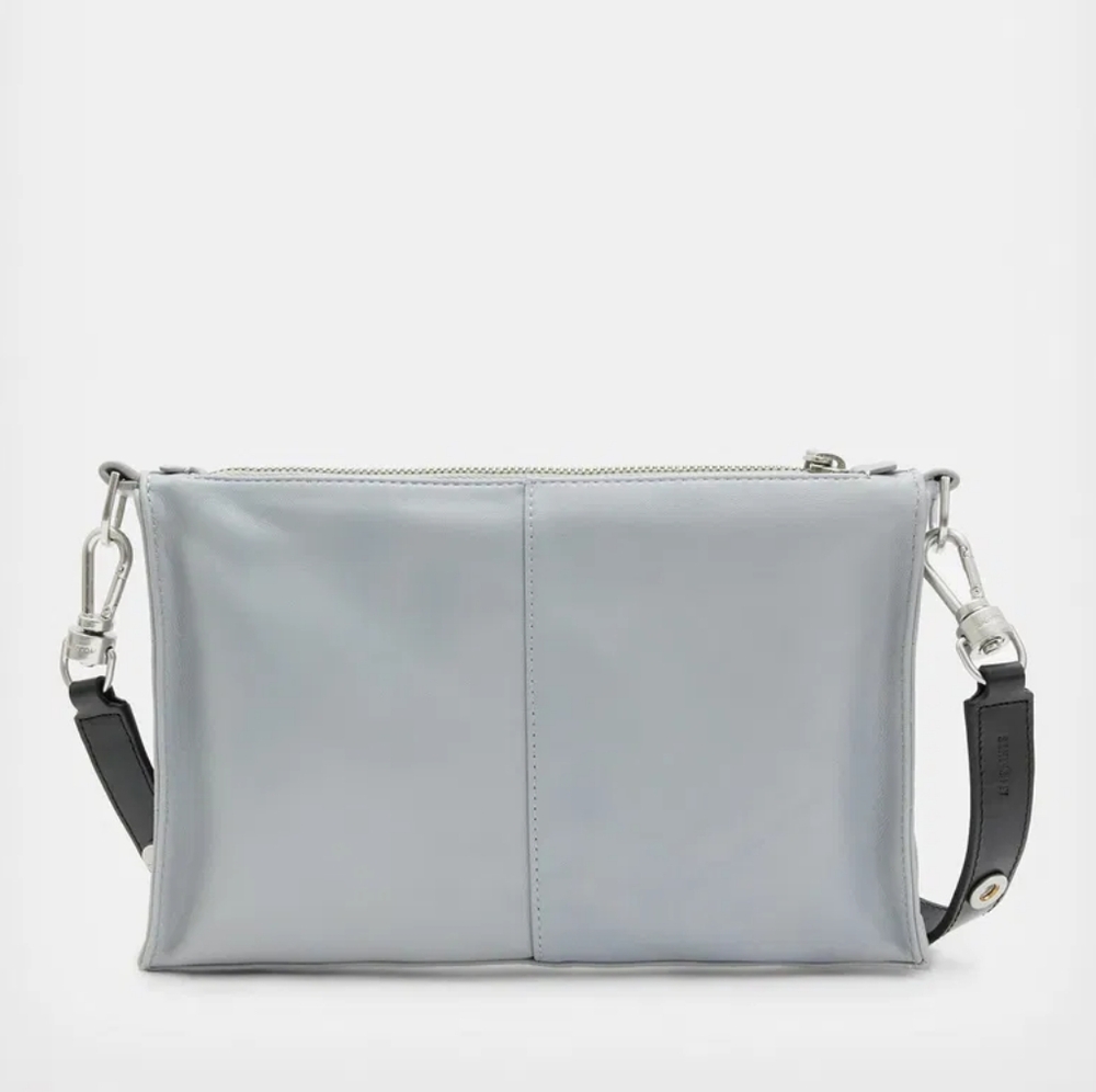 AllSaints Eve Quilted Crossbody Bag in Cement Grey - Picture 5 of 5